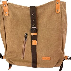 Brown Canvas Women's Backpack